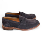 Mocassino suede blu Franco Fedele<BR/> 