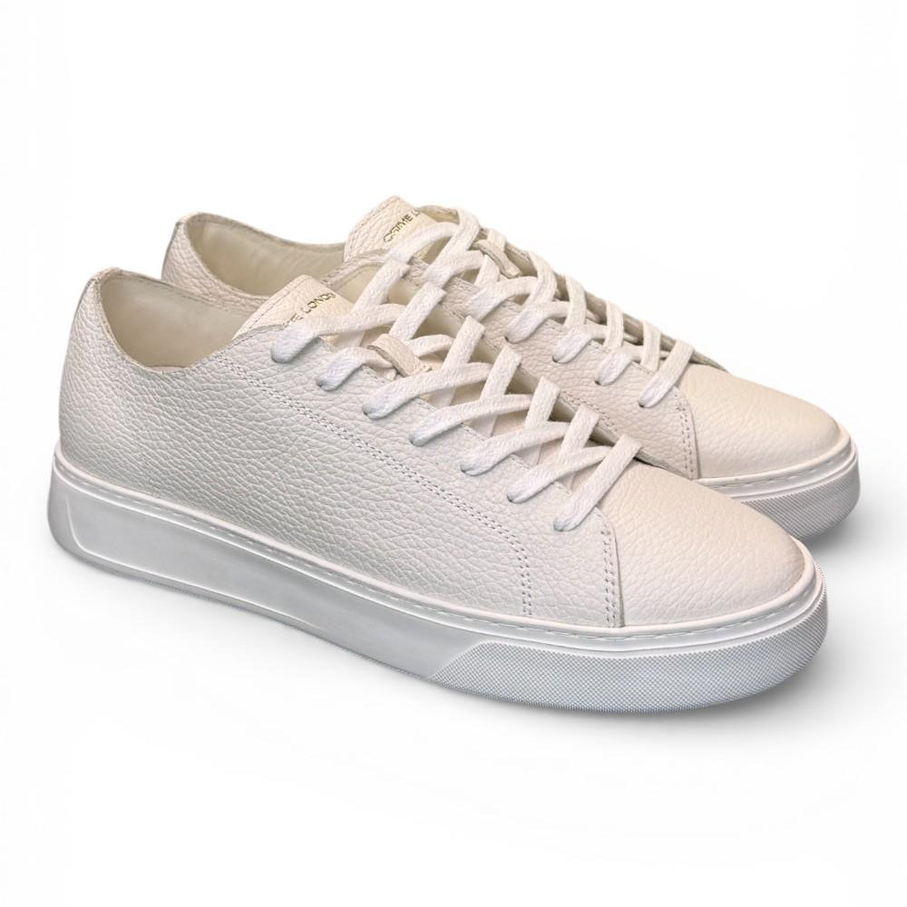 Sneaker pelle martellata bianca XL Crime London 