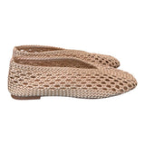 Ballerina intrecciata in tessuto champagne Inuovo<BR/> 