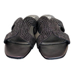 Ciabatta con strass nera Bibi Lou<BR/> 