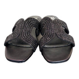 Ciabatta con strass nera Bibi Lou<BR/> 