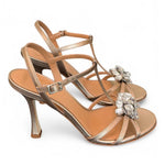 Sandalo gioiello bronzo rosato tacco 90 Chantal<BR/> <BR/> 