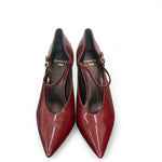 Decolté cinturino in pelle lucida bordeaux Chantal 