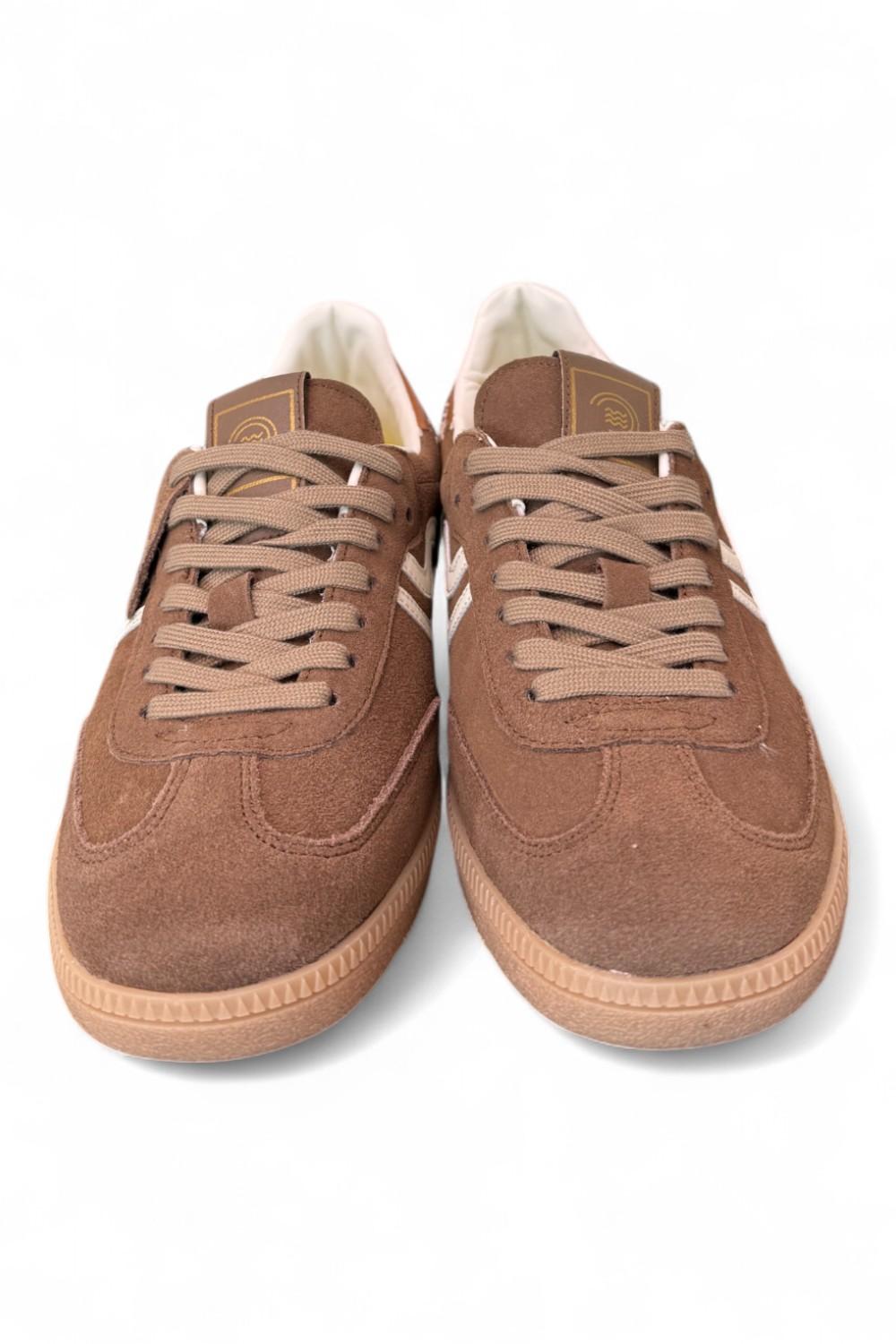 Sneaker uomo low suede cuoio Primabase <BR/> 