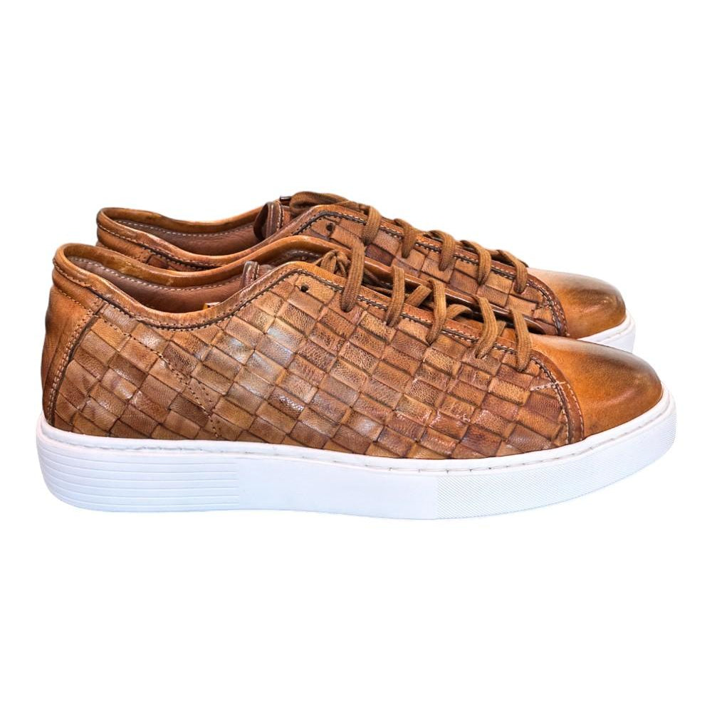 Sneaker uomo intrecciata cuoio Pawelks 