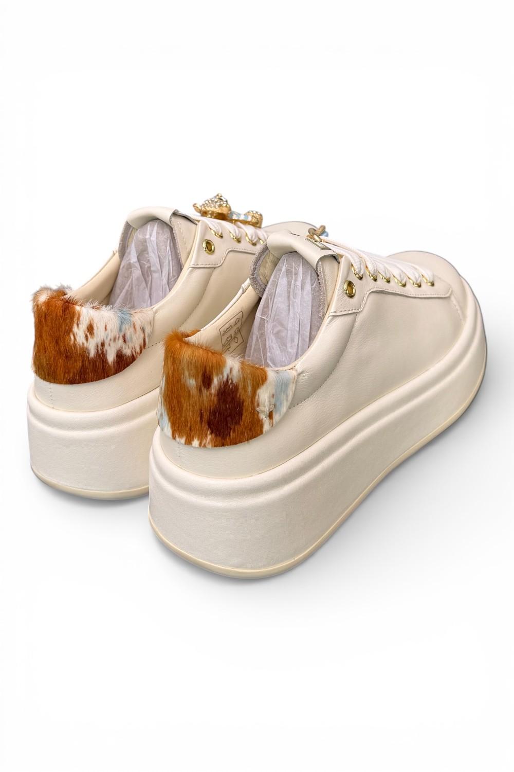 Sneaker Gioplus Oliva latte mucca charms<BR/> 