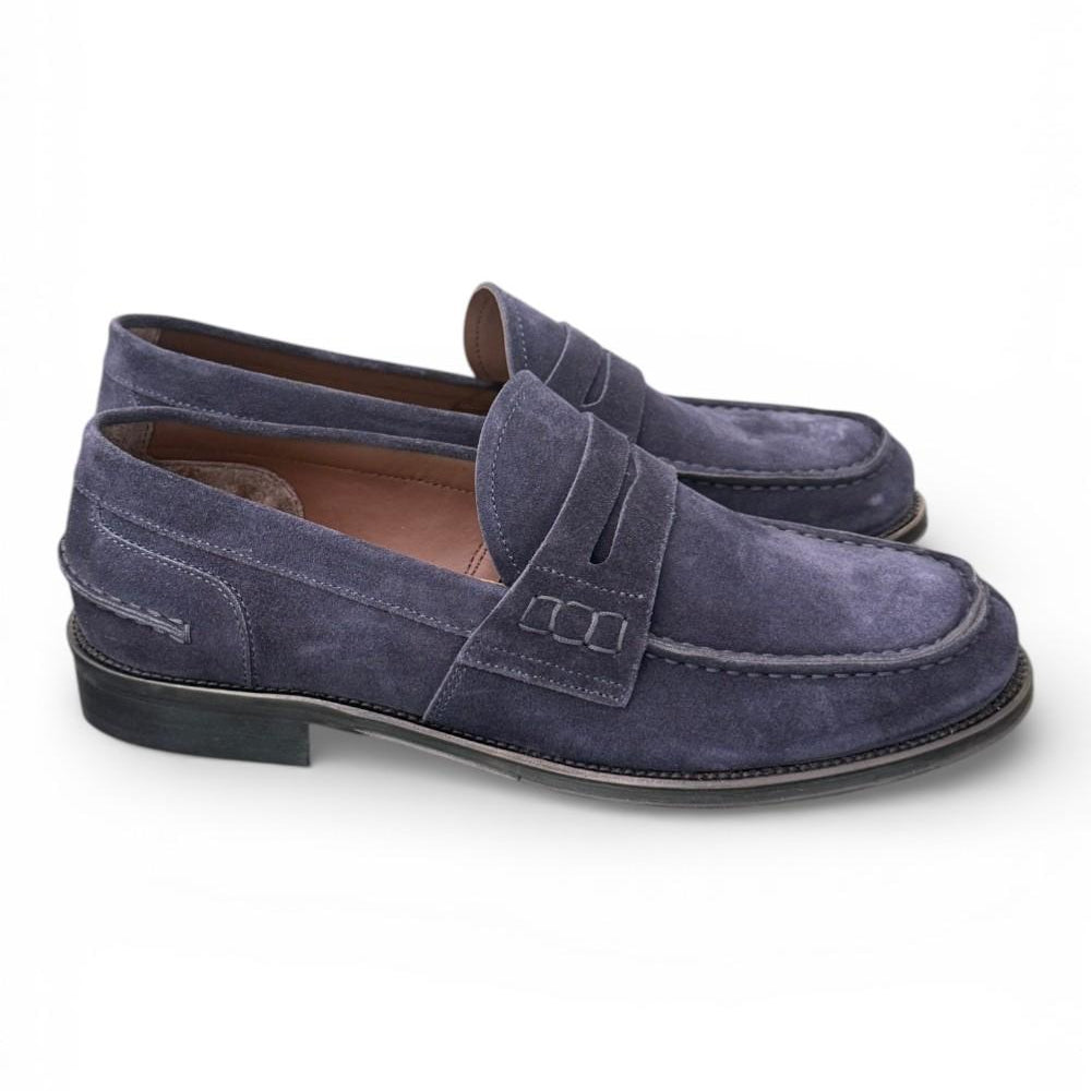 Mocassino camoscio blu Franco Fedele 