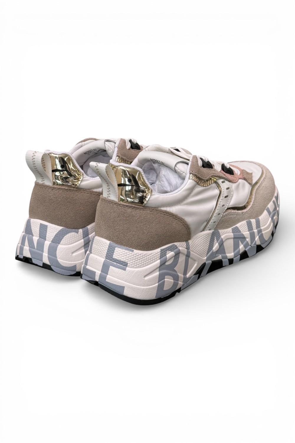 Sneaker donna Voile Blanche Club 105 bianca beige rosa 1N61 