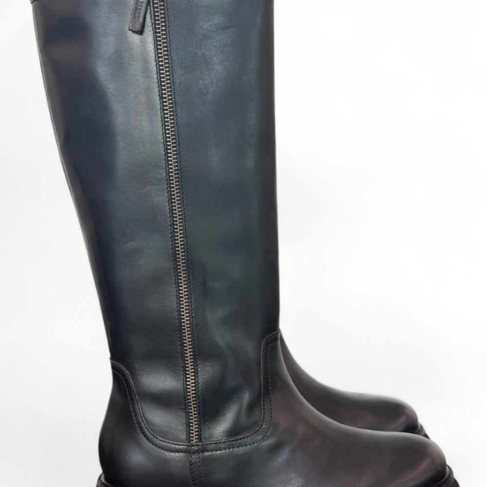 Stivale biker pelle nera Janet 