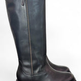 Stivale biker pelle nera Janet 