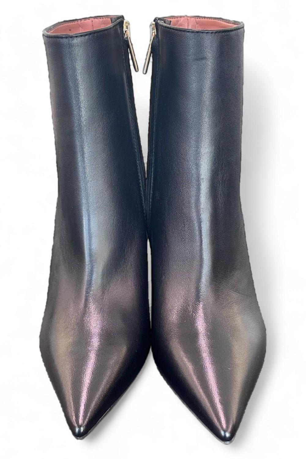 Tronchetto zip sfilato pelle nera Les Autres<BR/> 