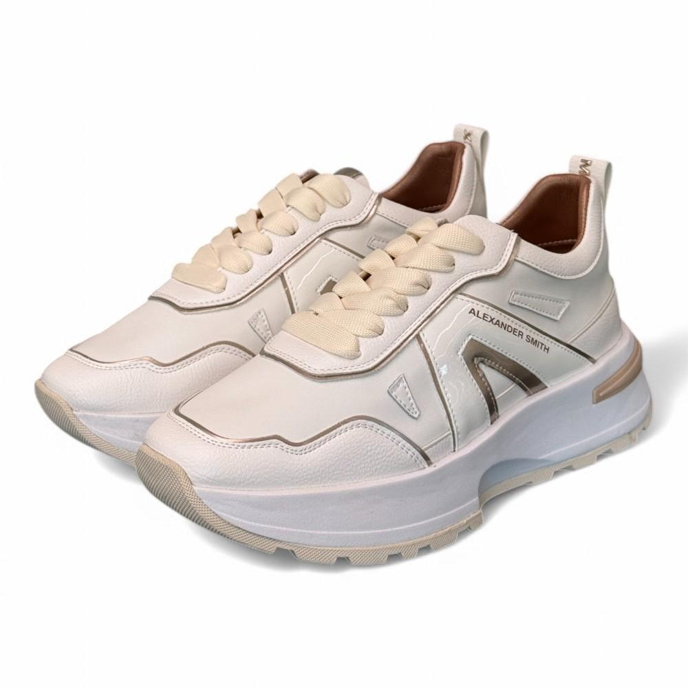 Sneaker donna Liverpool white gold Alexander Smith<BR/> 