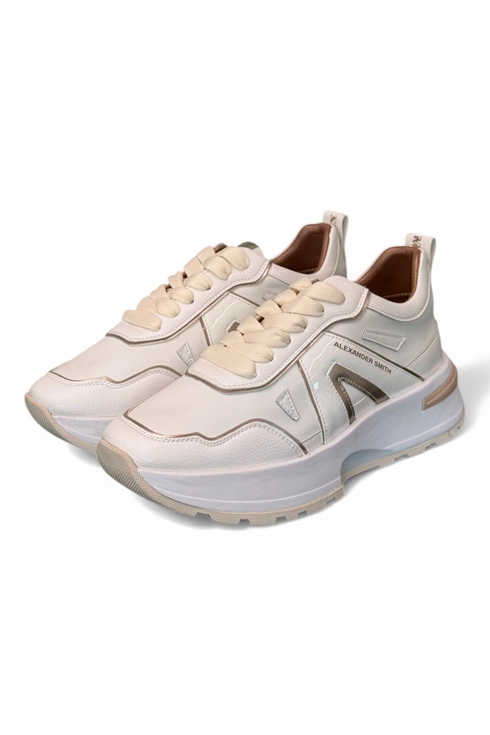 Sneaker donna Liverpool white gold Alexander Smith<BR/> 