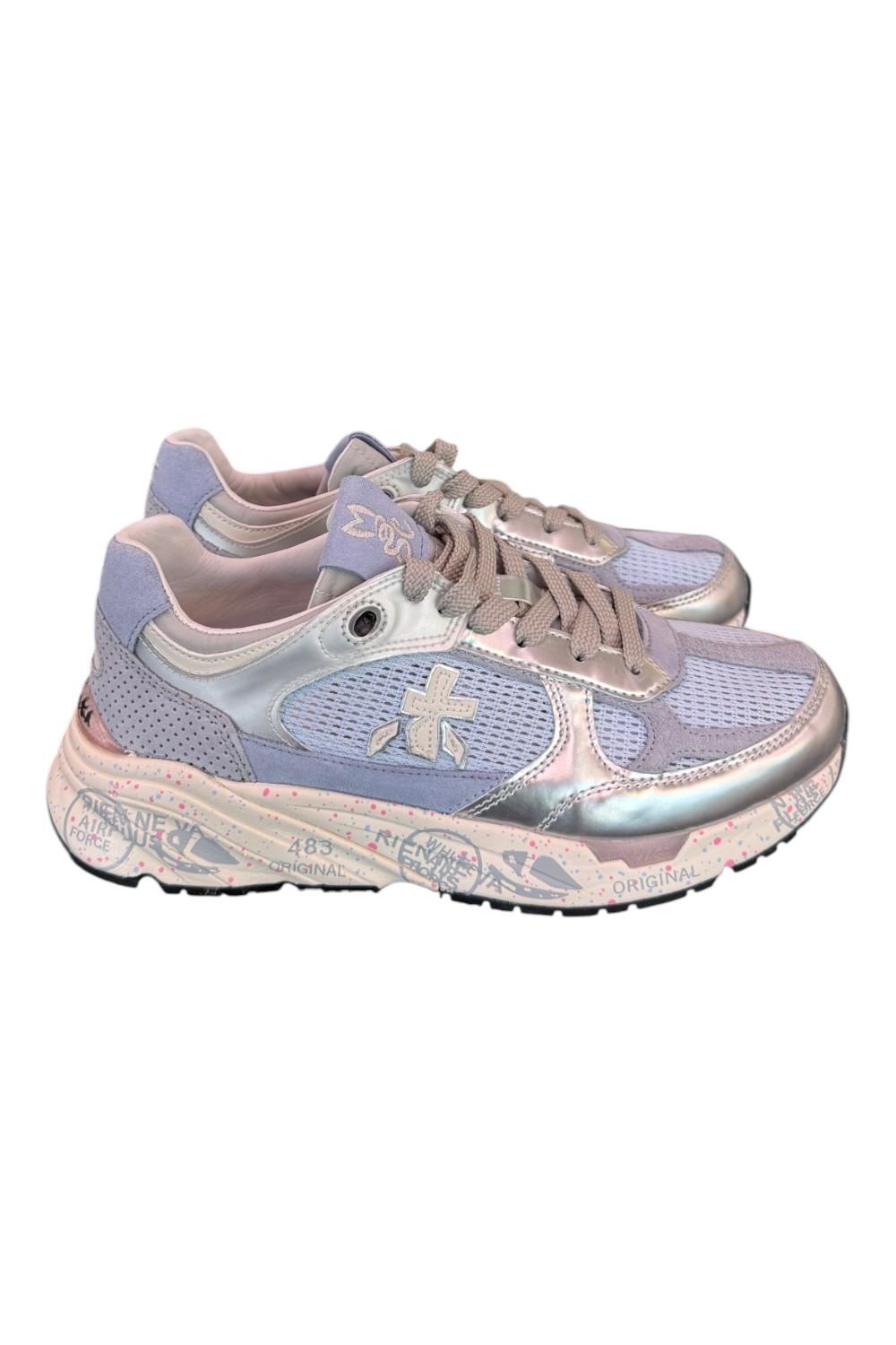 Sneaker donna Mased 8206 Premiata forata celeste argento 