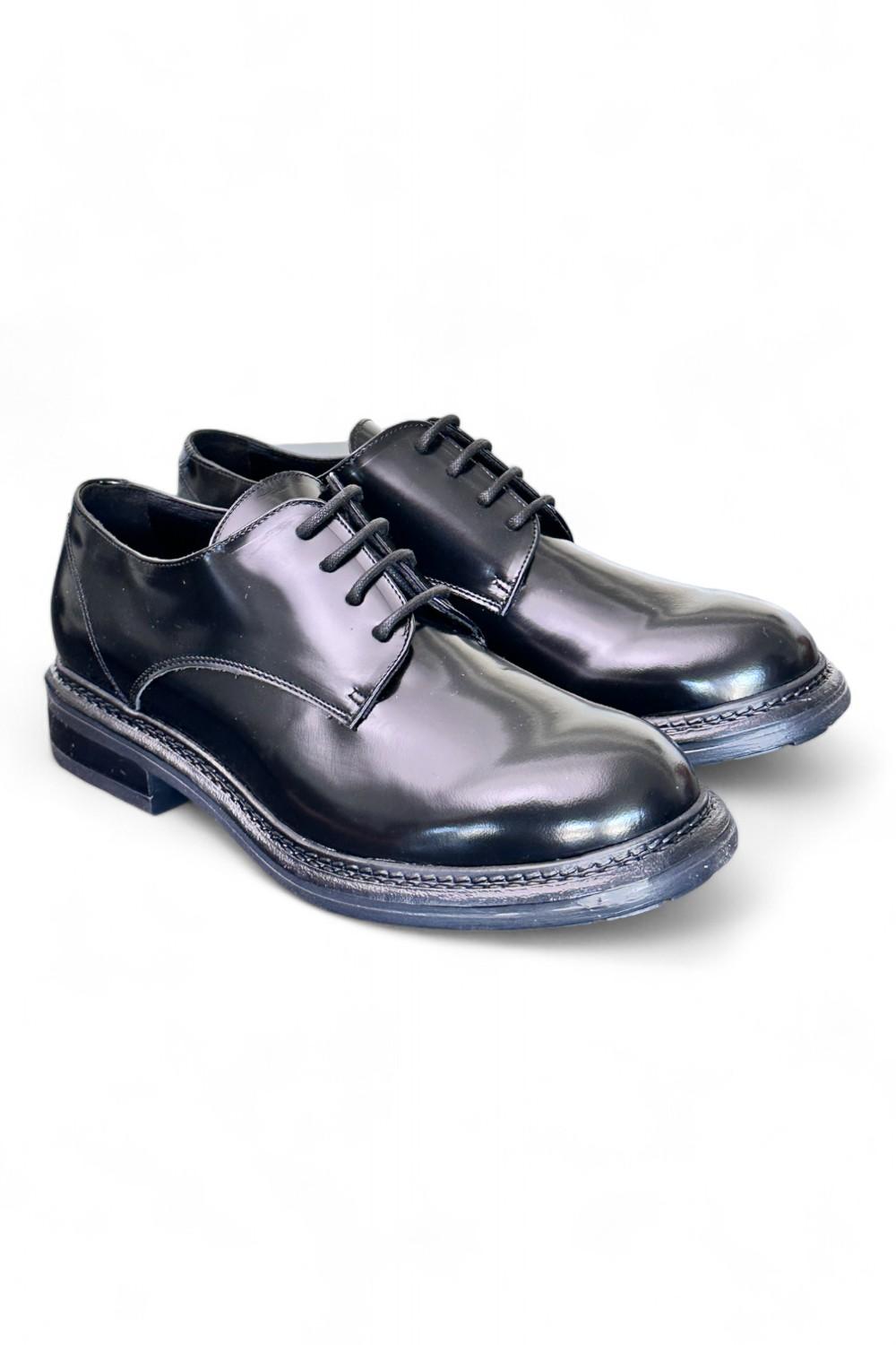 Allacciato liscio donna Uma Parker man style nero<BR/> 