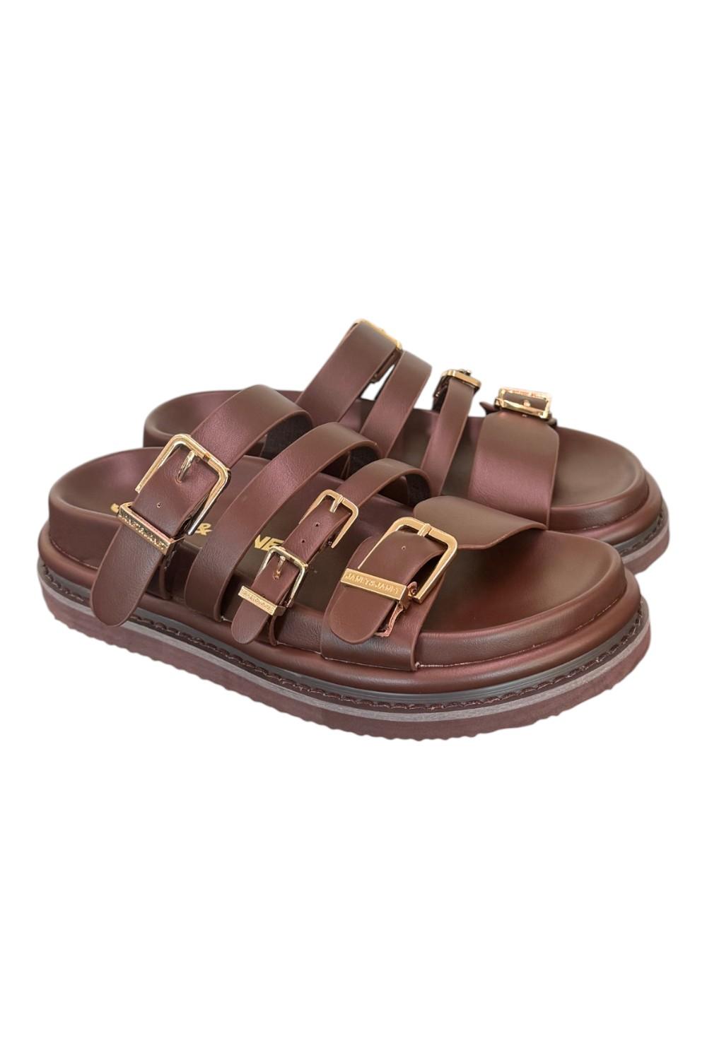 Ciabatta platform testa di moro Janet<BR/> <BR/> 