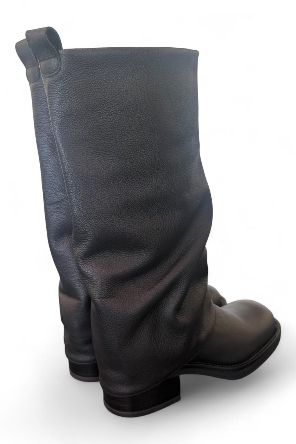 Stivale biker ghetta pelle nera Ranye <BR/> 
