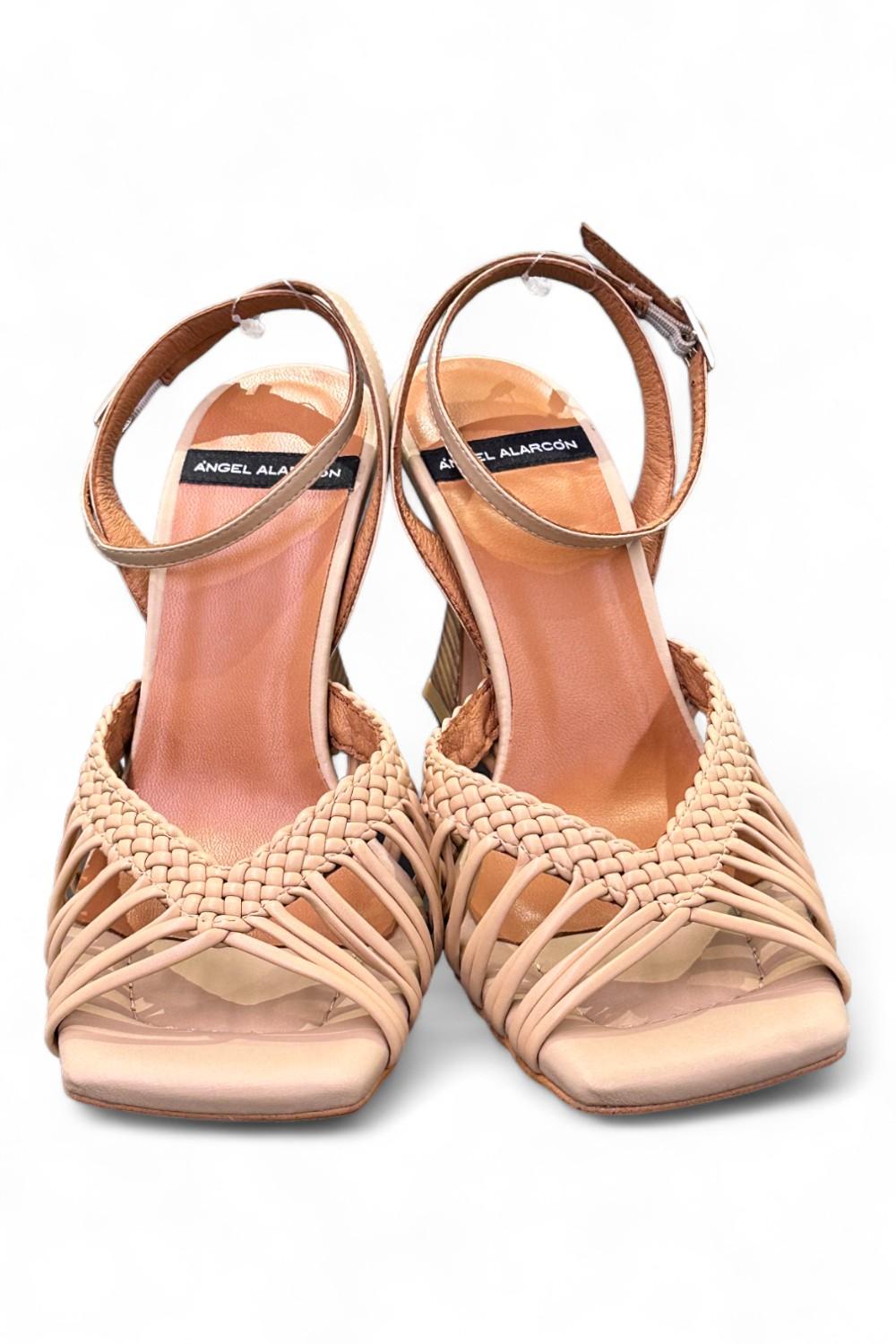 Sandalo con mignon intrecciati beige Alarcon<BR/> 