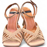 Sandalo con mignon intrecciati beige Alarcon<BR/> 
