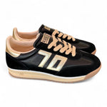 Sneaker donna Back70 Jogger nappa black gold 