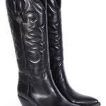 Stivale Texano ricamo in pelle nera Ranye 