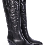 Stivale Texano ricamo in pelle nera Ranye 