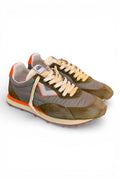 Sneaker uomo 4B12 Vintage Run verde grigio arancio