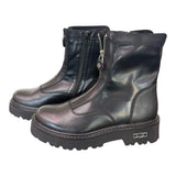 Stivaletto zip donna pelle nera Slash Cult 