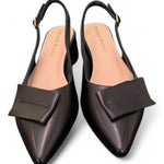 Slingback pelle nera Francesco B 