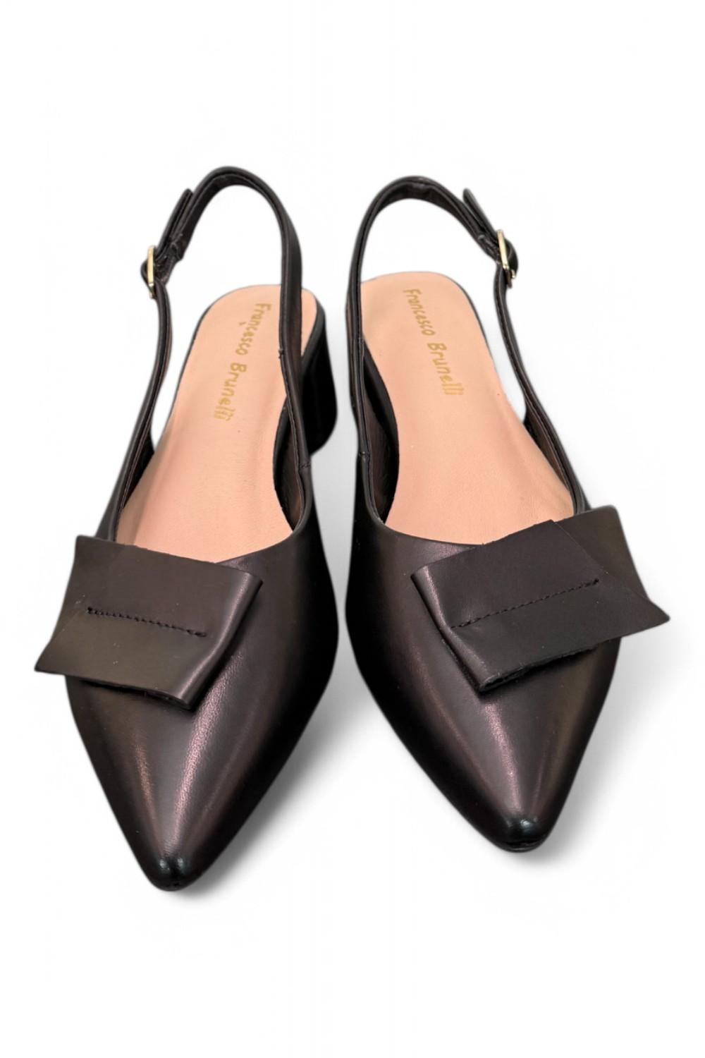 Slingback pelle nera Francesco B 
