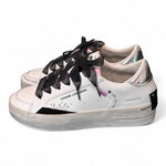 Sneaker SK8 De Luxe bianca nera Crime London Angel<BR/> 