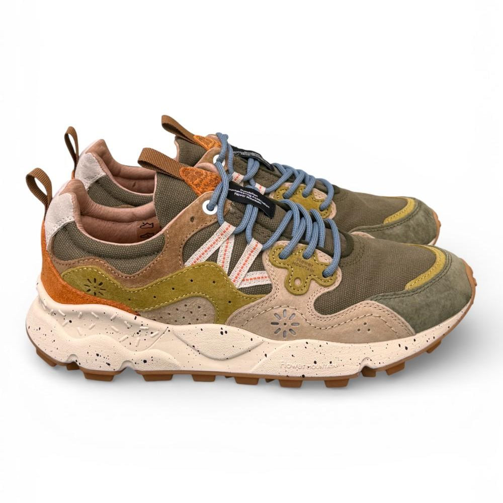 Sneaker uomo Yamano 3 1F06 canvas military Flower Mountain 