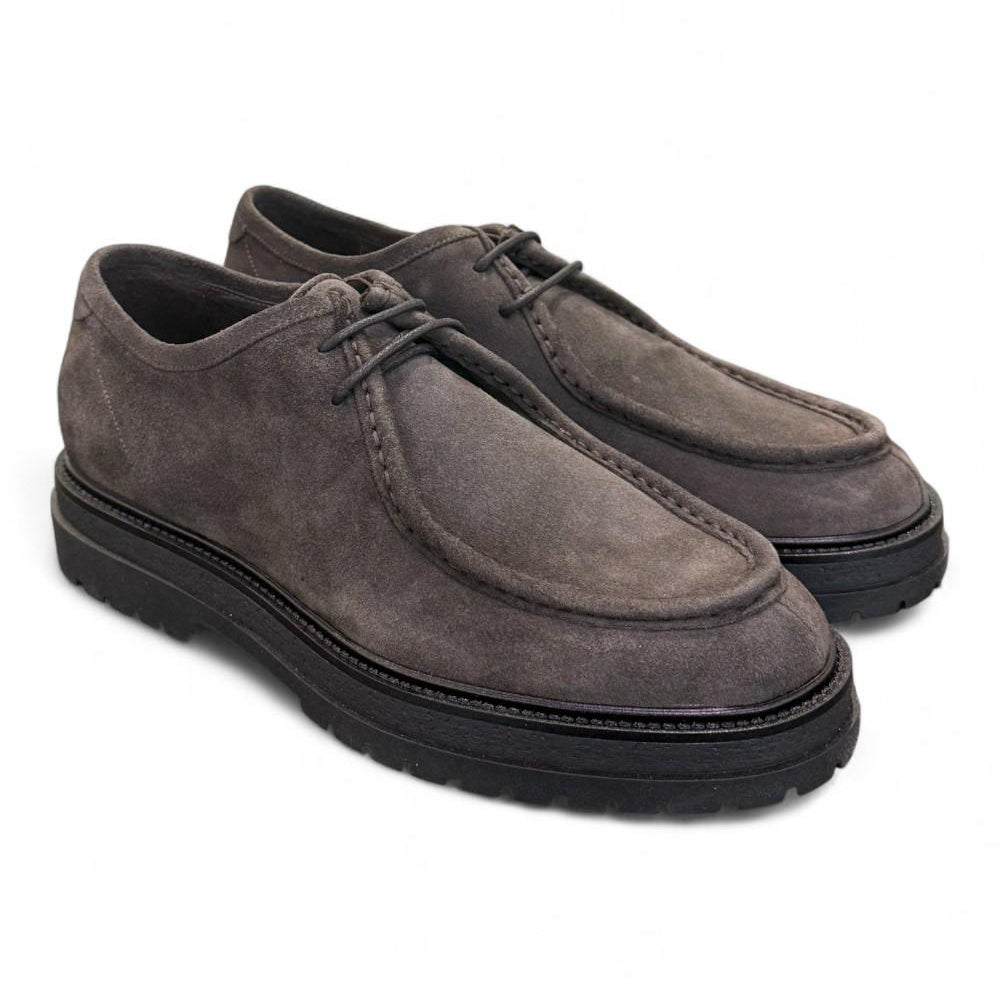 Allacciato ingegnere suede grigio Dino Draghi<BR/> 