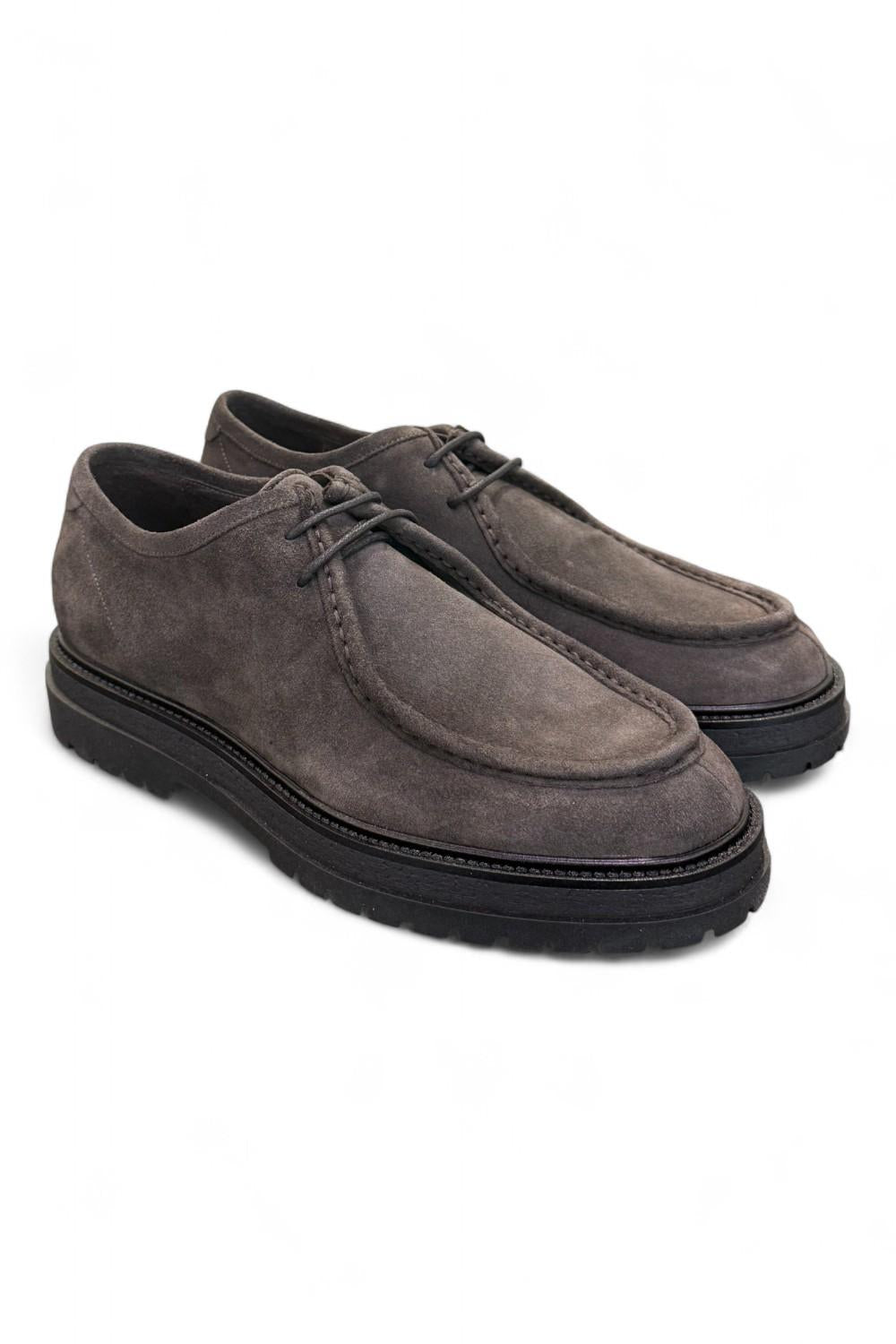 Allacciato ingegnere suede grigio Dino Draghi<BR/> 