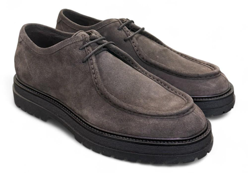 Allacciato ingegnere suede grigio Dino Draghi<BR/> 