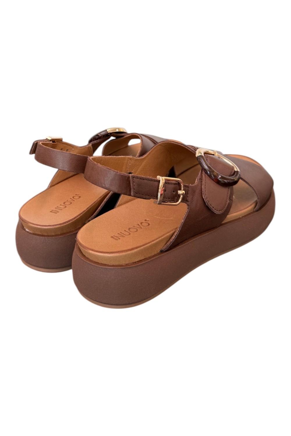 Sandalo incrocio cioccolato Z40 Inuovo<BR/> 