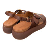 Sandalo incrocio cioccolato Z40 Inuovo<BR/> 