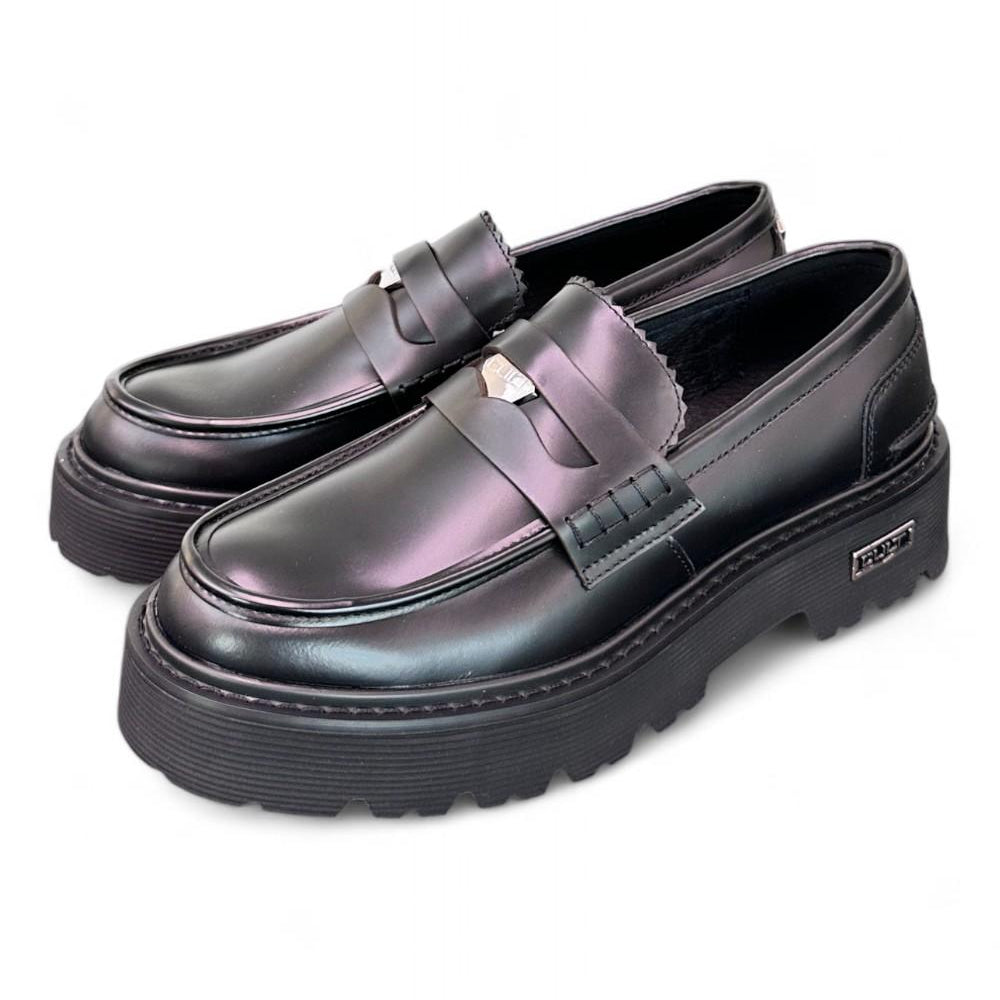 Mocassino penny gomma nero Cult 