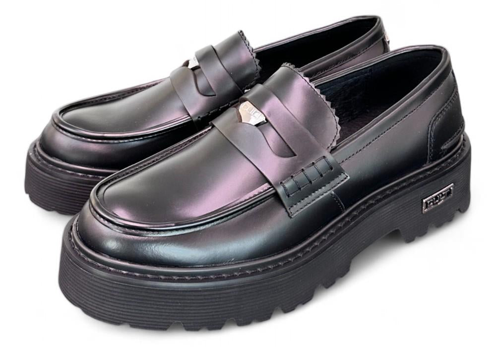 Mocassino penny gomma nero Cult 