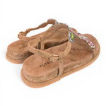 Sandalo camoscio beige pietre multicolor Alma en Pena<BR/> 