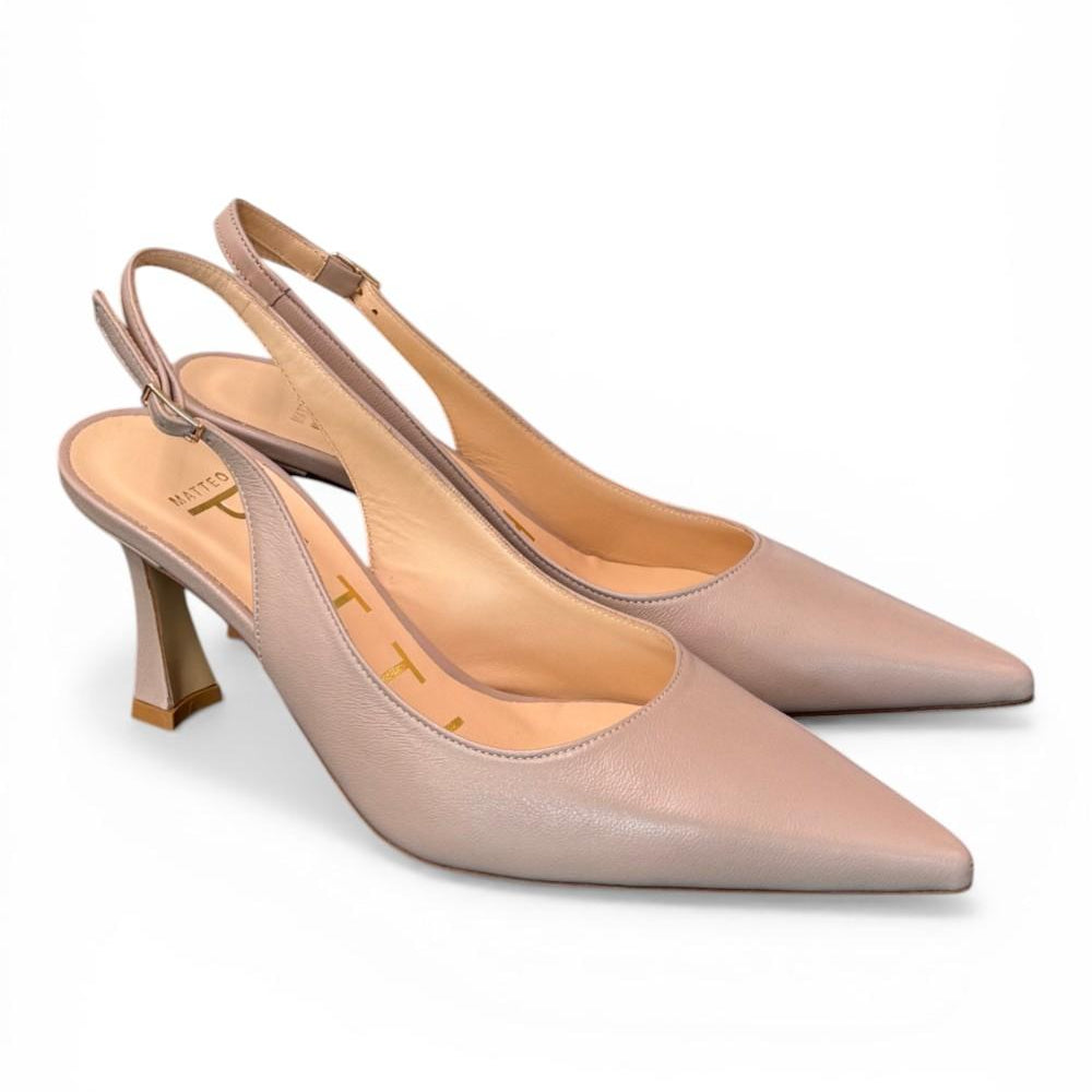 Slingback trasversale pelle taupe Matteo Pitti 