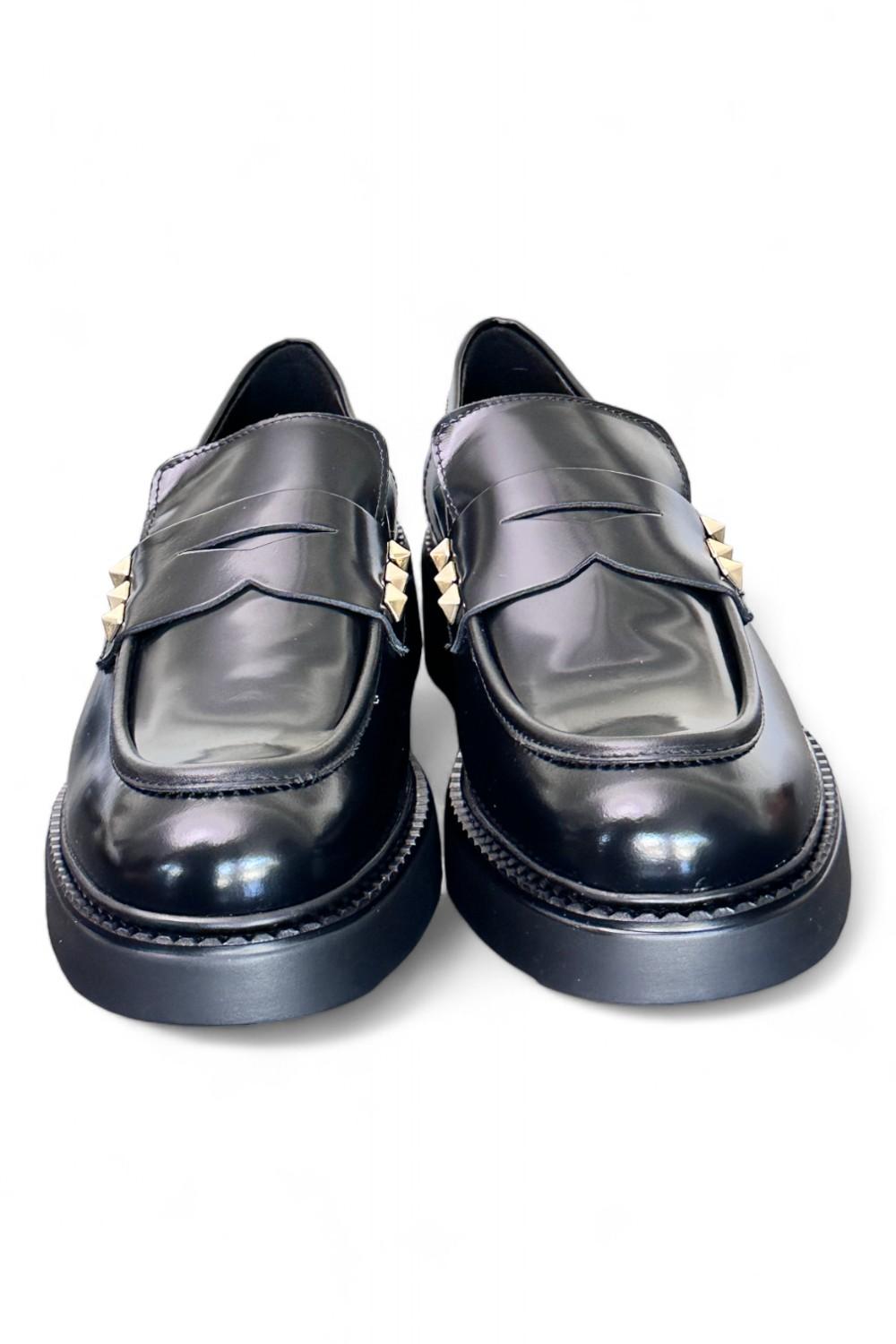Mocassino donna Uma Parker borchiette nero 