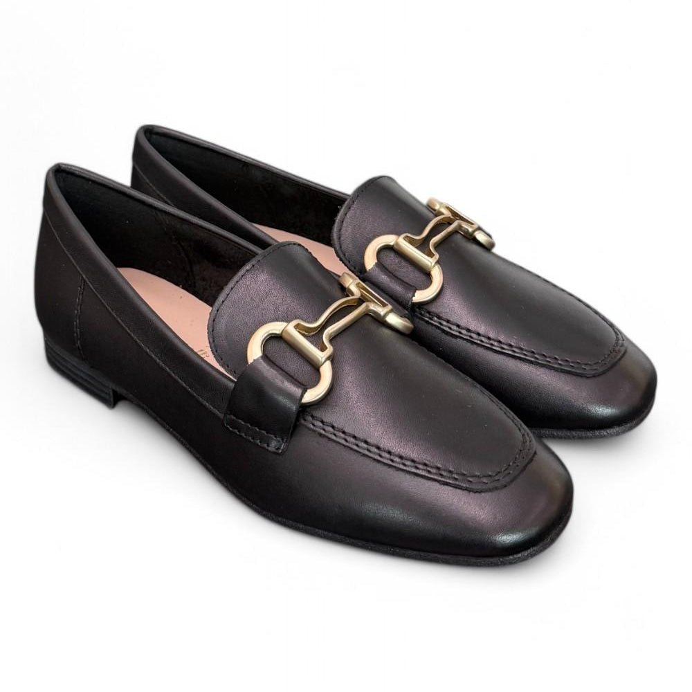 Mocassino accessorio pelle nera Francesco B.<BR/> 