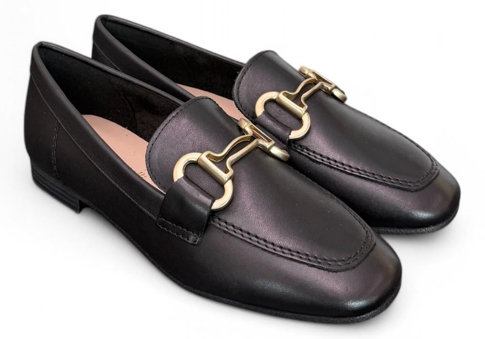 Mocassino accessorio pelle nera Francesco B.<BR/> 