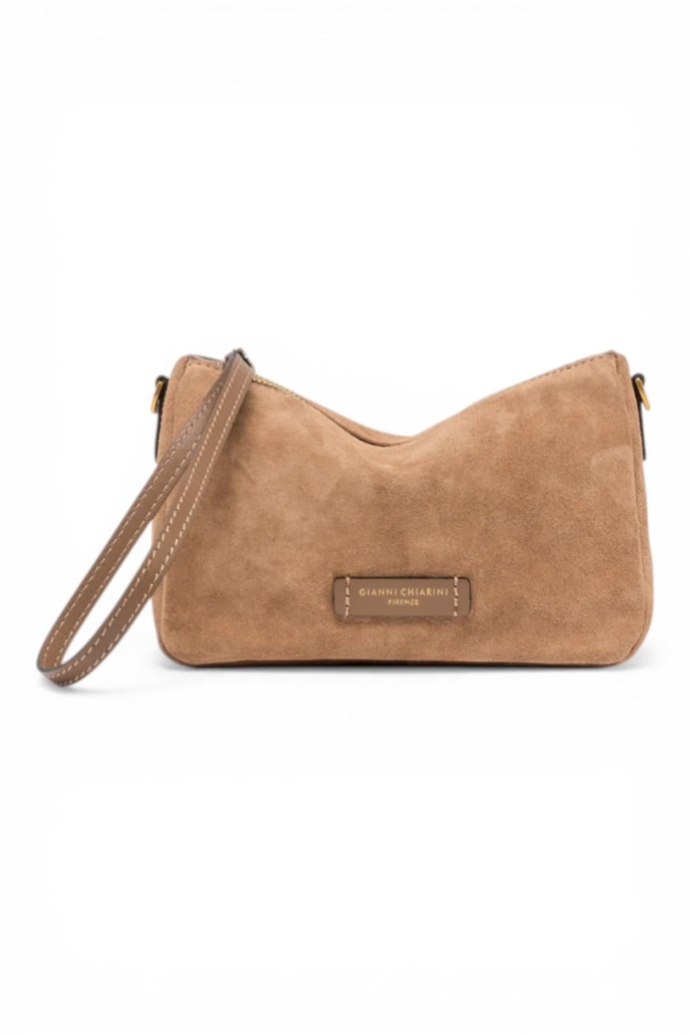 Pochette Nora suede caramel piccola Gianni Chiarini<BR/> 