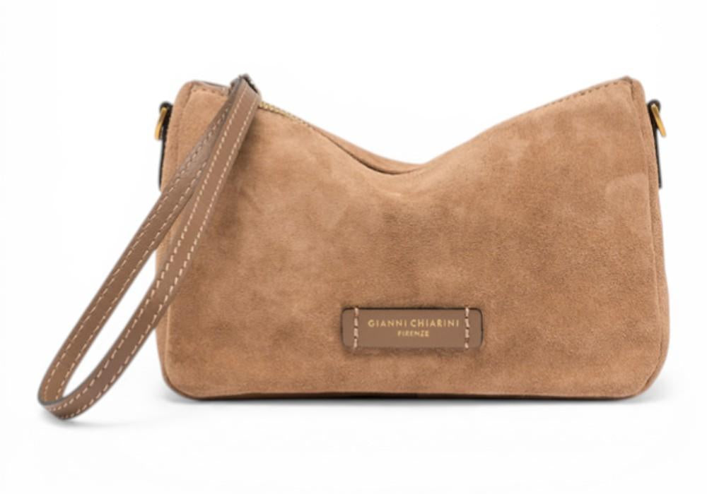 Pochette Nora suede caramel piccola Gianni Chiarini<BR/> 