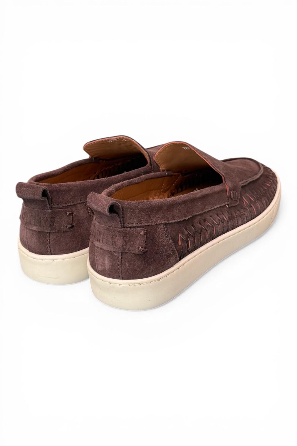 Mocassino cassetta suede intreccio moro Pawelks<BR/> <BR/> 