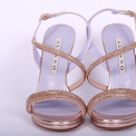 Sandalo plateau strass rame tacco 10  Albano<BR/> 