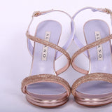 Sandalo plateau strass rame tacco 10  Albano<BR/> 