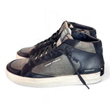 Sneaker mid uomo pelle nero verde Crime London Deluxe Mid Downtown 